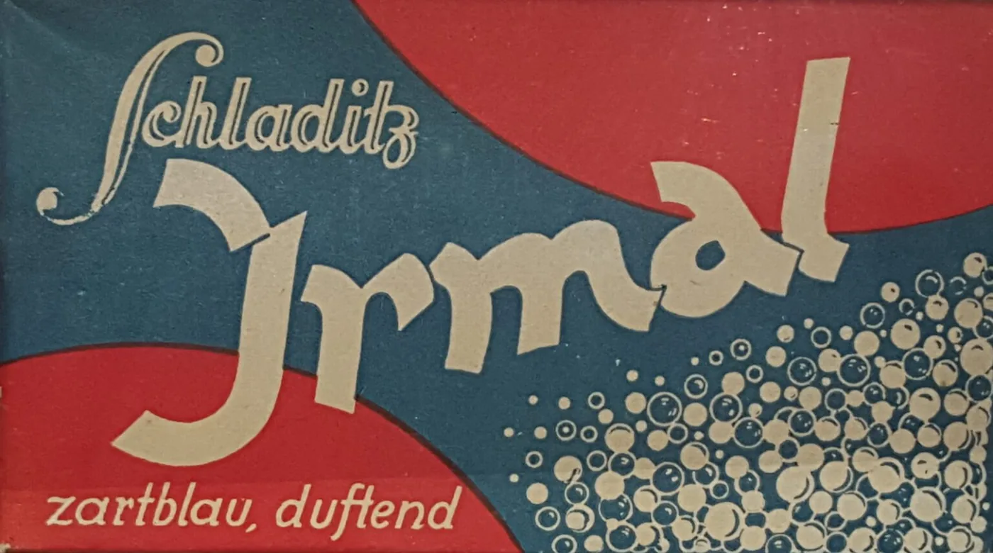 Historic packaging of Schladitz Irmal soap